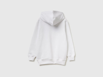 Benetton White Boys Sweatshirt with Logo SKU: 3J68C205K_101 Image 02