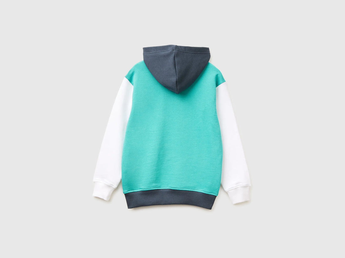 Benetton Aqua Boys Sweatshirt with Logo SKU: 3J68C205K_903 Image 02