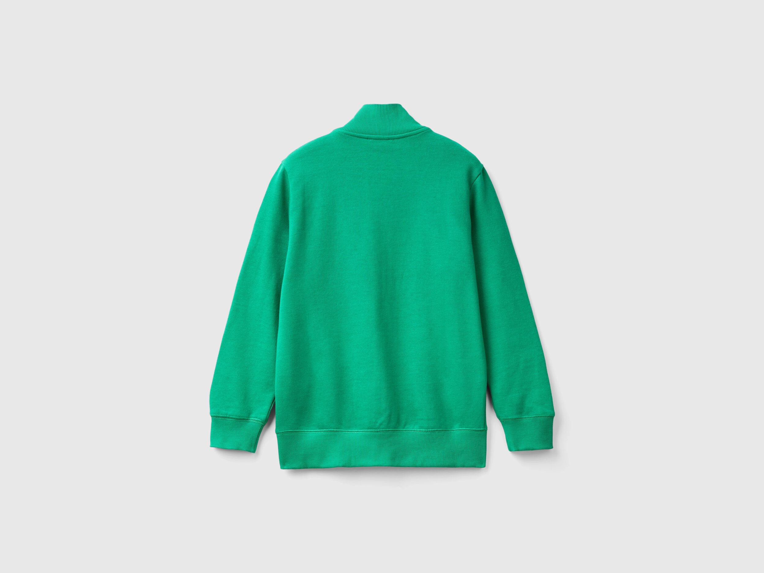 Beneton_Pure Cotton Sweatshirt with Zipper_3J68C501B_108_02