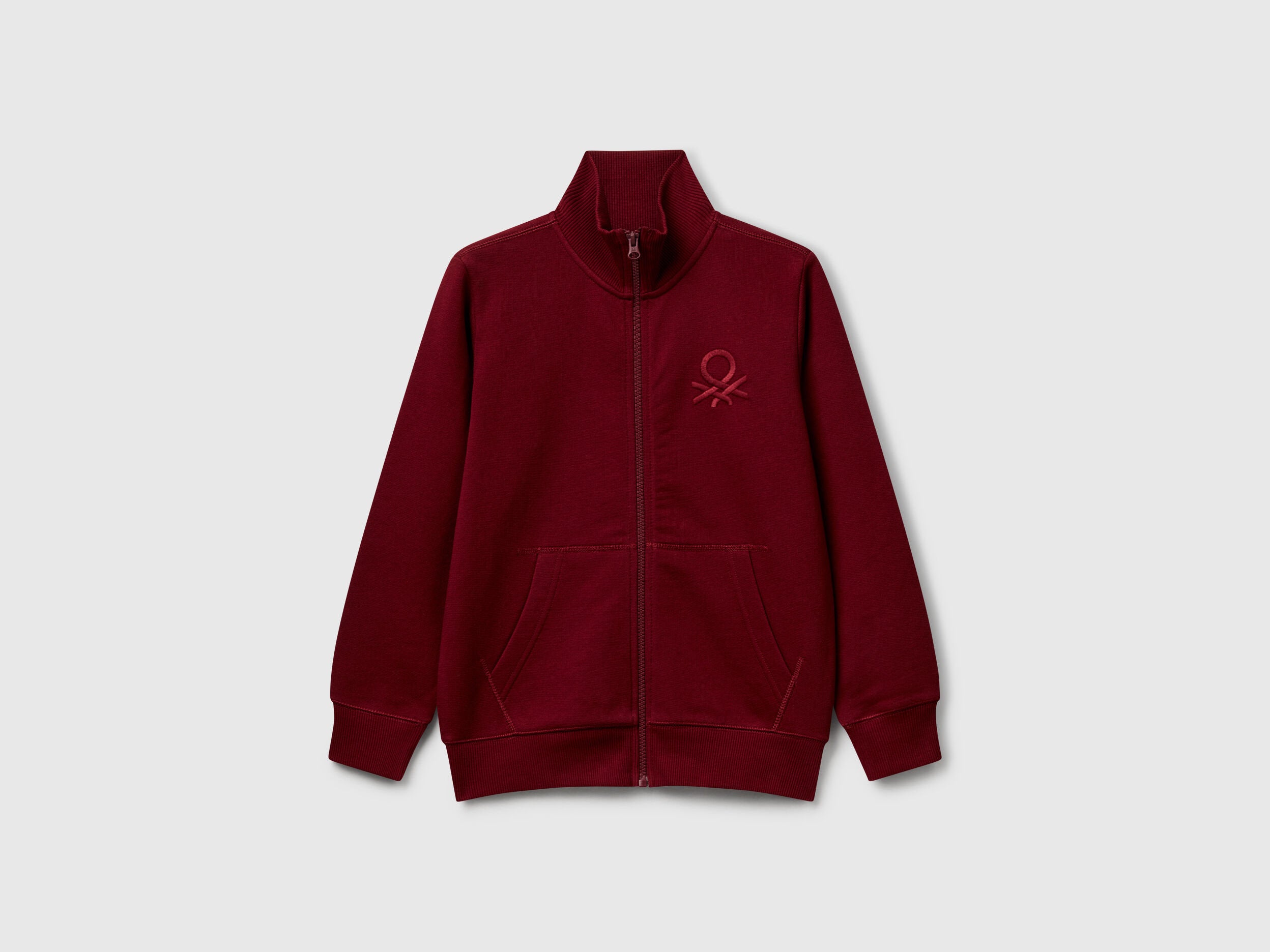 Beneton_Pure Cotton Sweatshirt with Zipper_3J68C501B_129_01