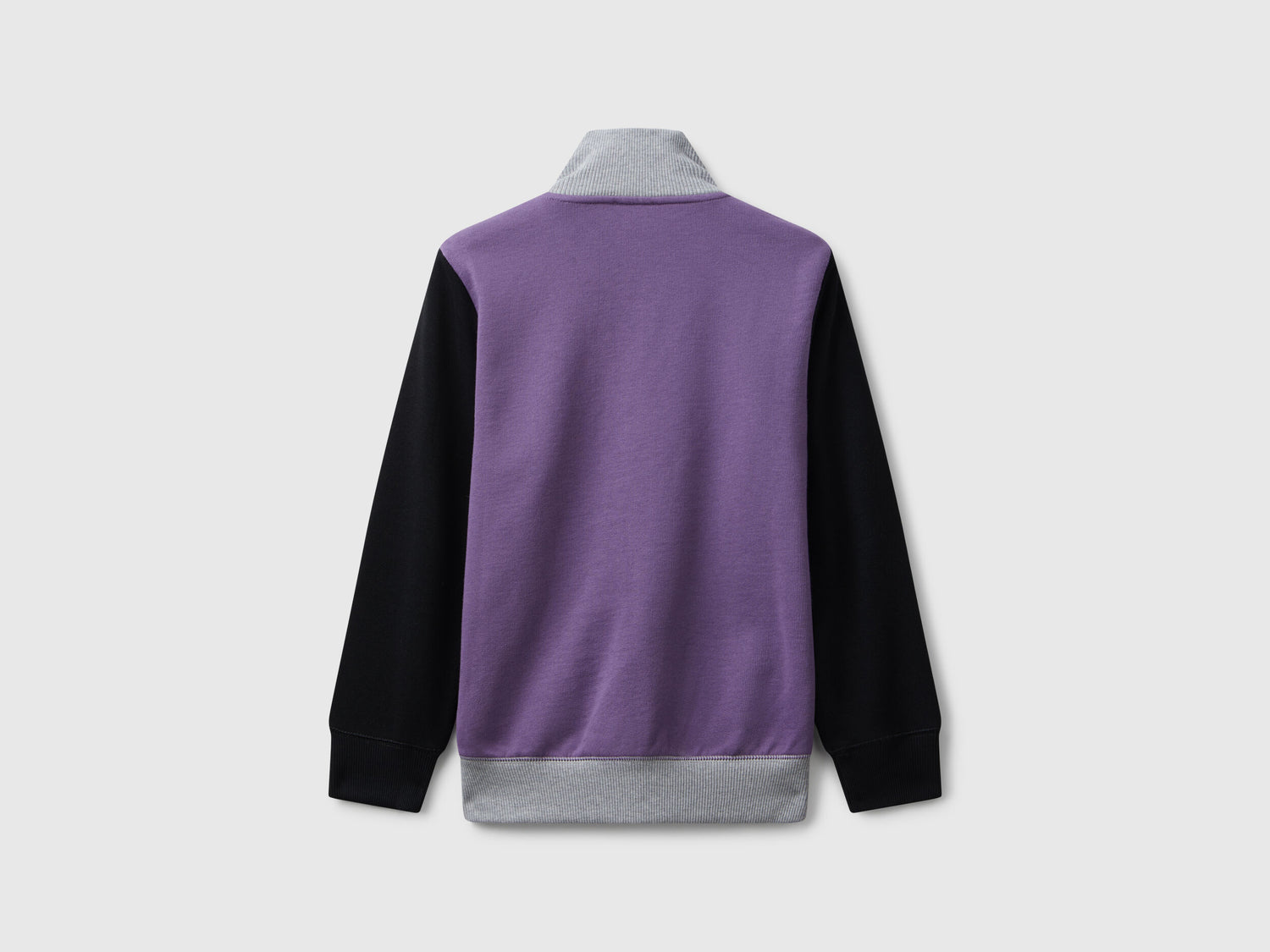Benetton_Purple_Pure Cotton Sweatshirt with Zipper_3J68C501B_916_02