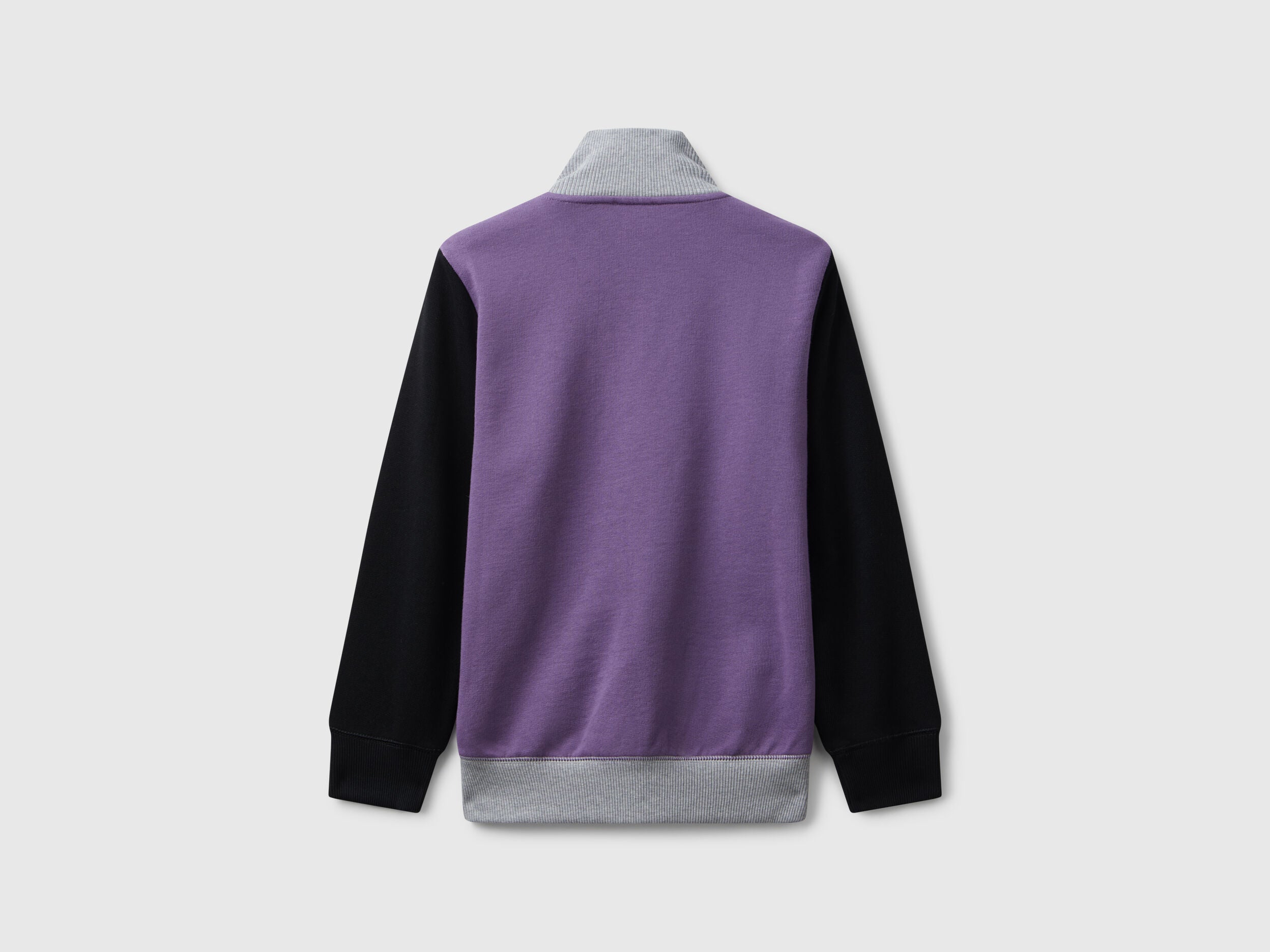 Benetton_Purple_Pure Cotton Sweatshirt with Zipper_3J68C501B_916_02
