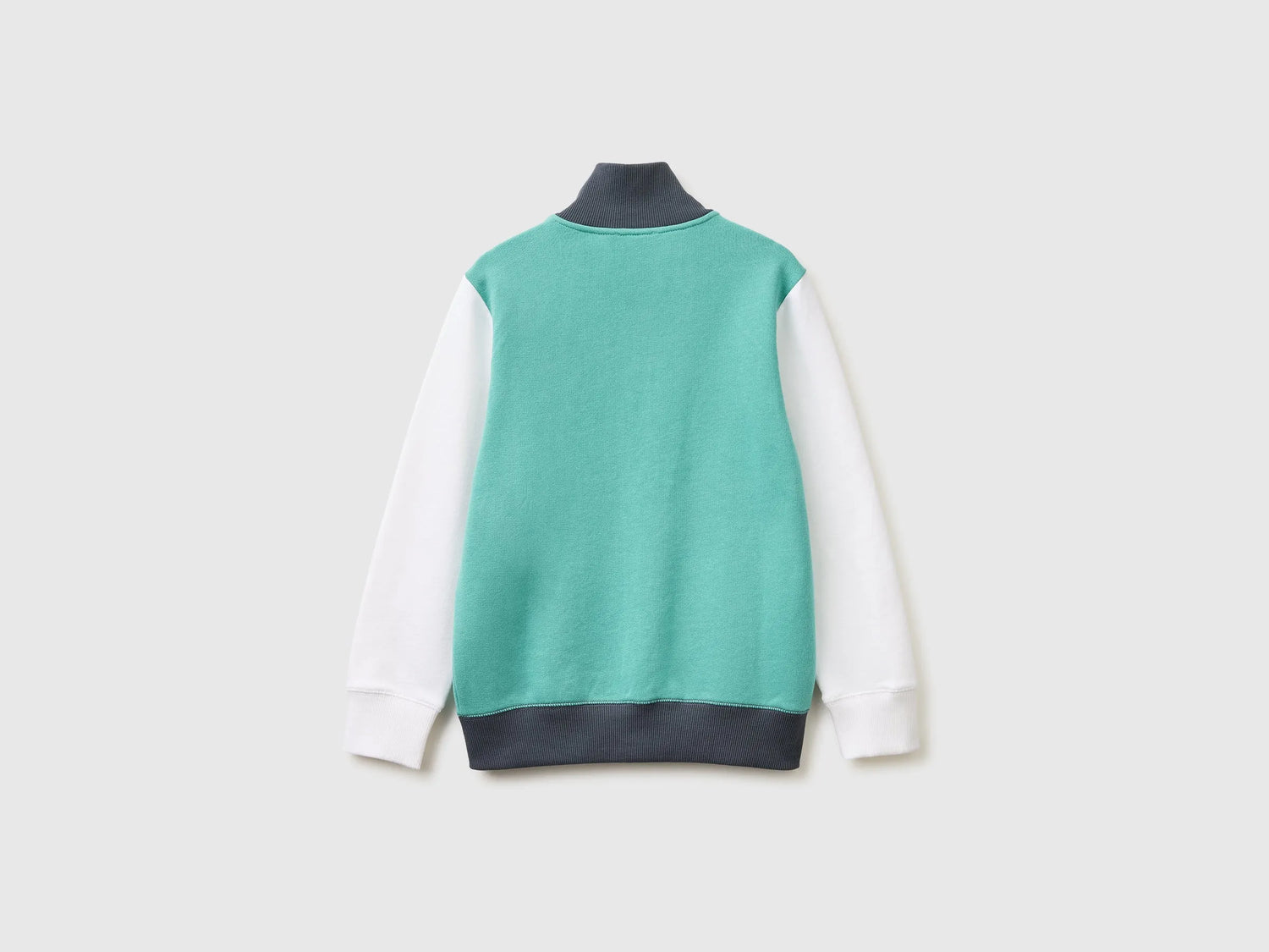 Benetton Light green Boys Pure Cotton Zip-Up Sweatshirt SKU: 3J68C501B_921 Image 02