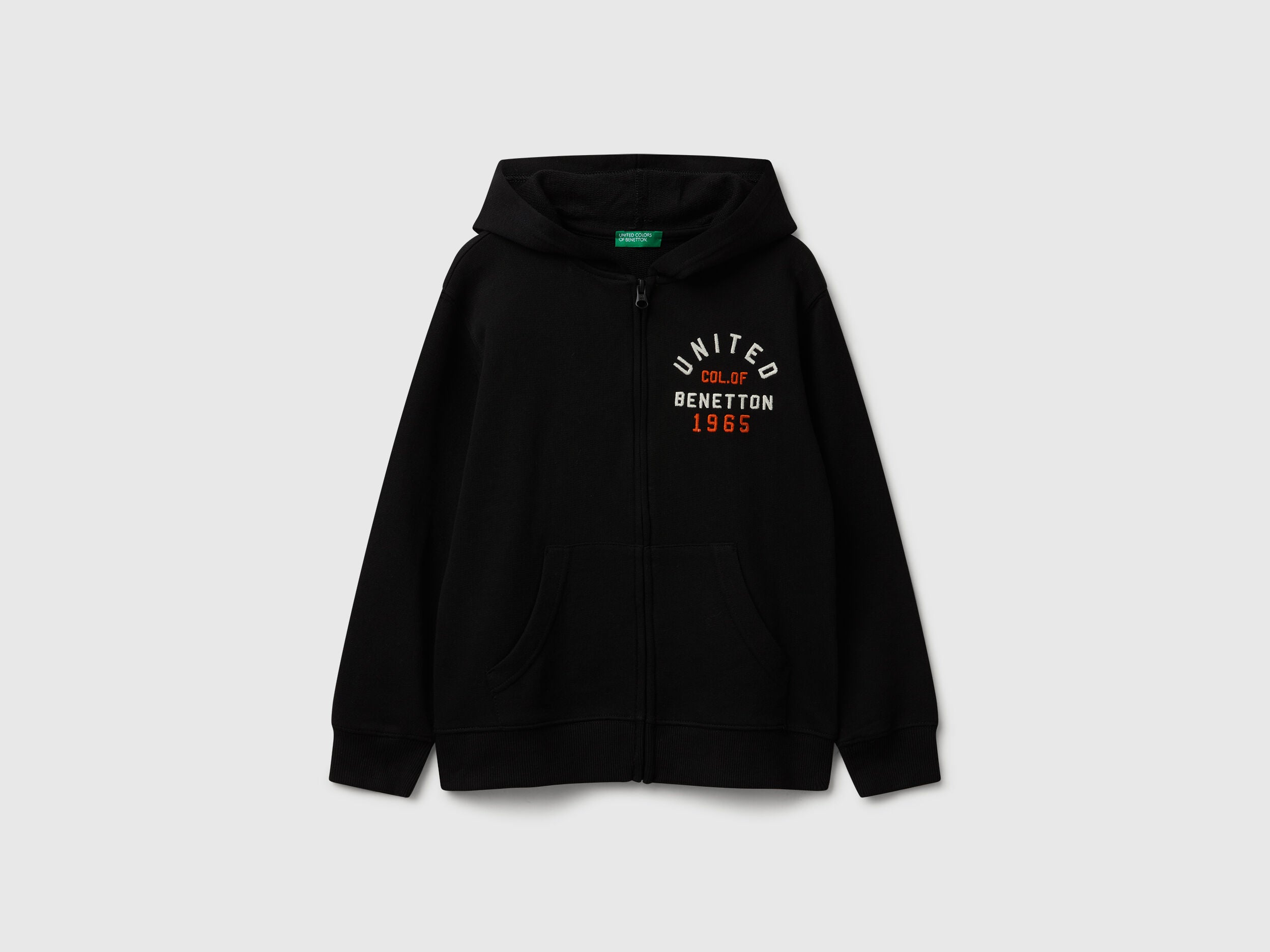 Benetton_Black_Zip-Up Hoodie_3J68C505C_100_01