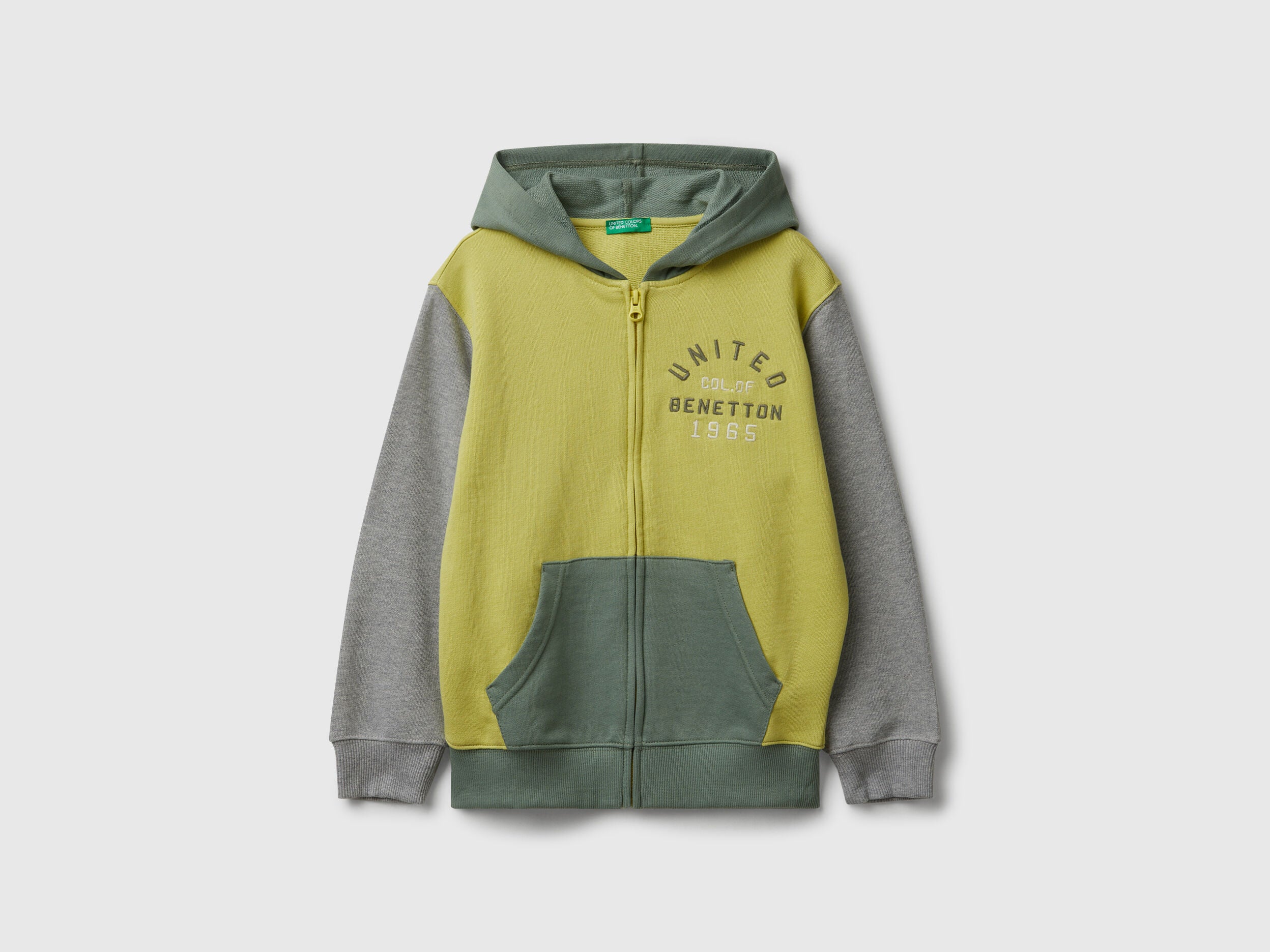 Benetton_Olive Green_Zip-Up Hoodie_3J68C505C_903_01