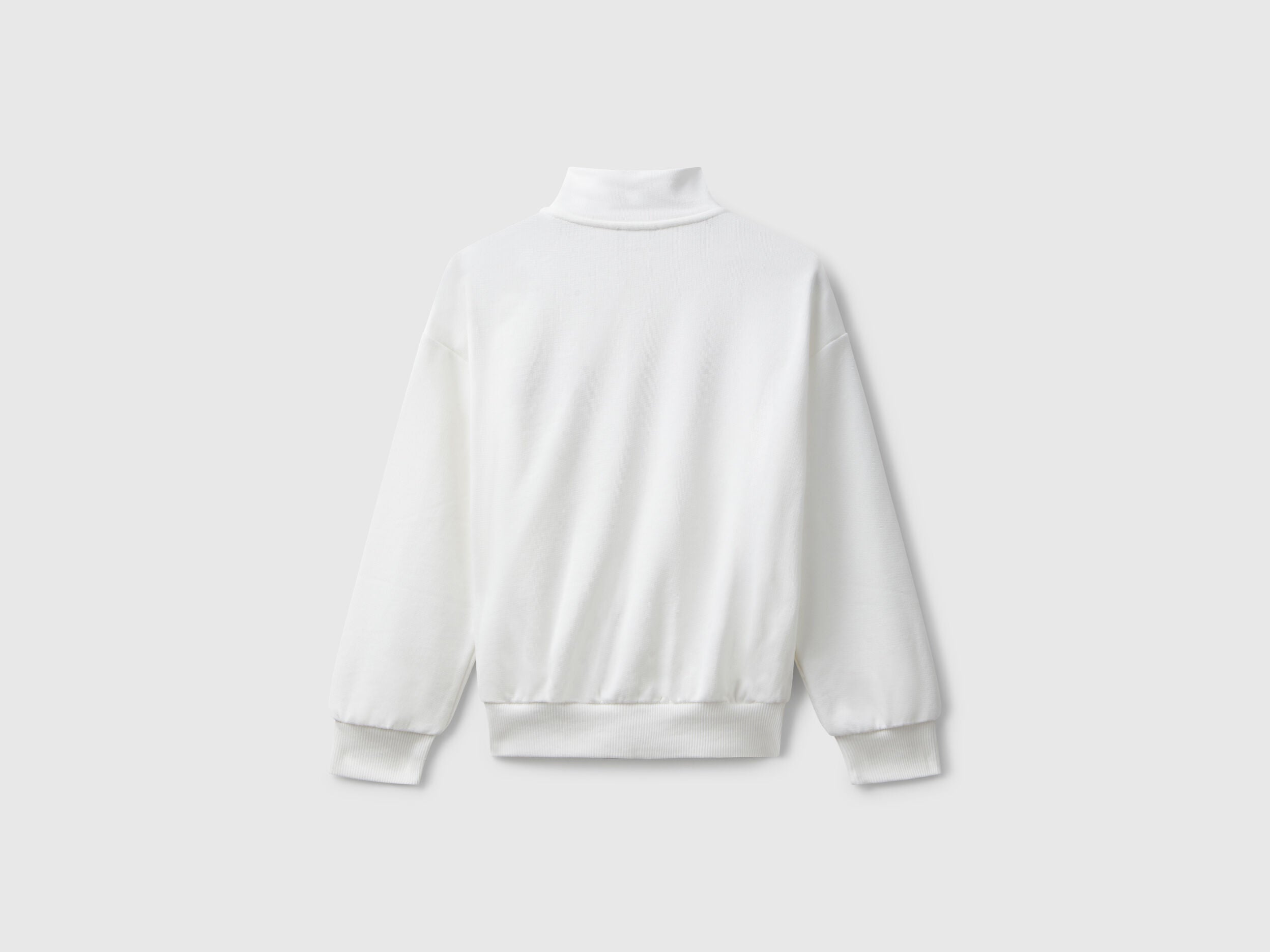 Benetton_White_Zip-Up Sweatshirt with Print_3J68C505D_074_02
