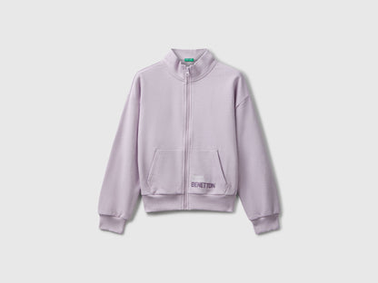 Benetton_Purple_Zip-Up Sweatshirt with Print_3J68C505D_0W1_01