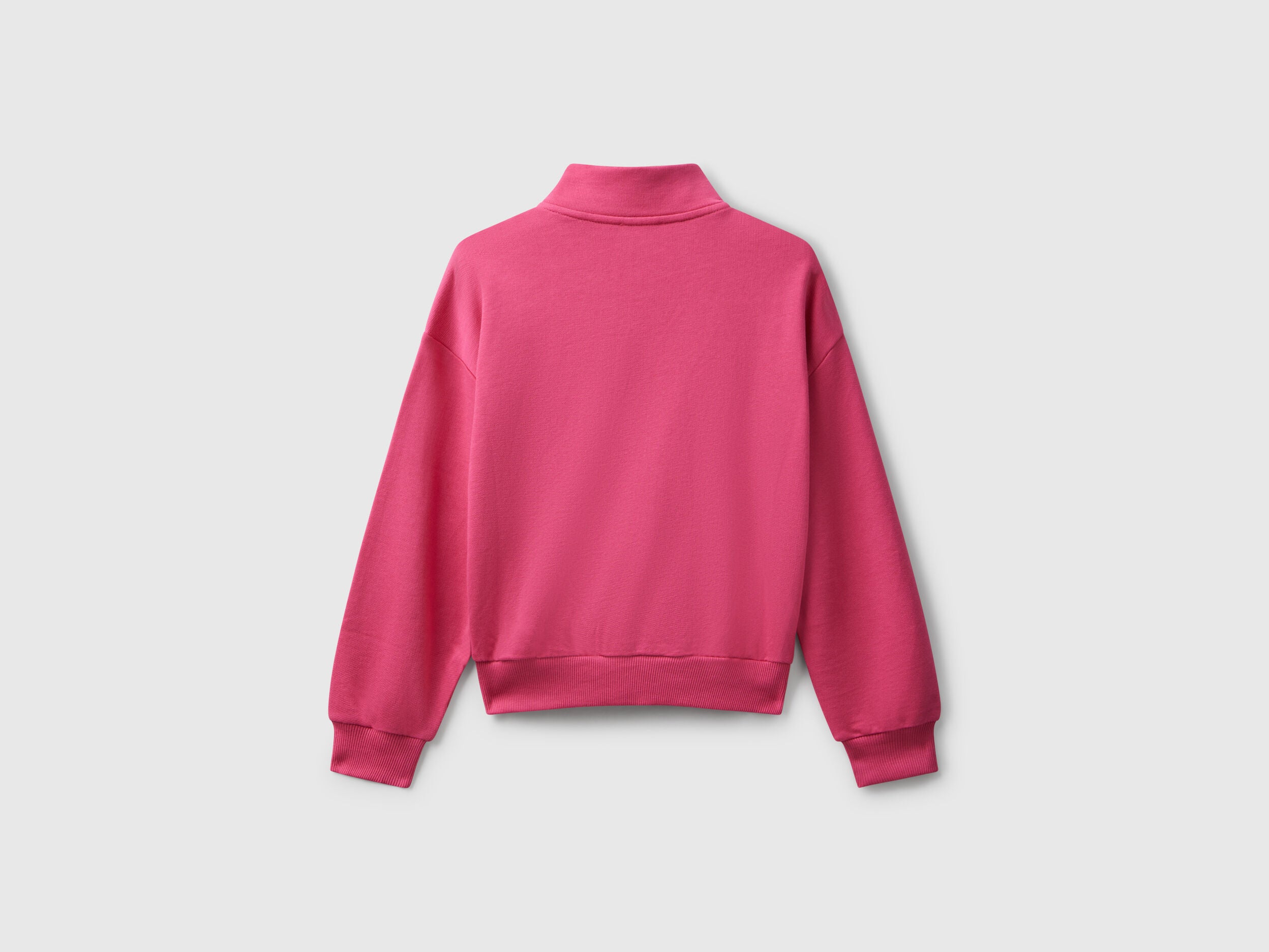 Benetton_Pink_Zip-Up Sweatshirt with Print_3J68C505D_1A2_02