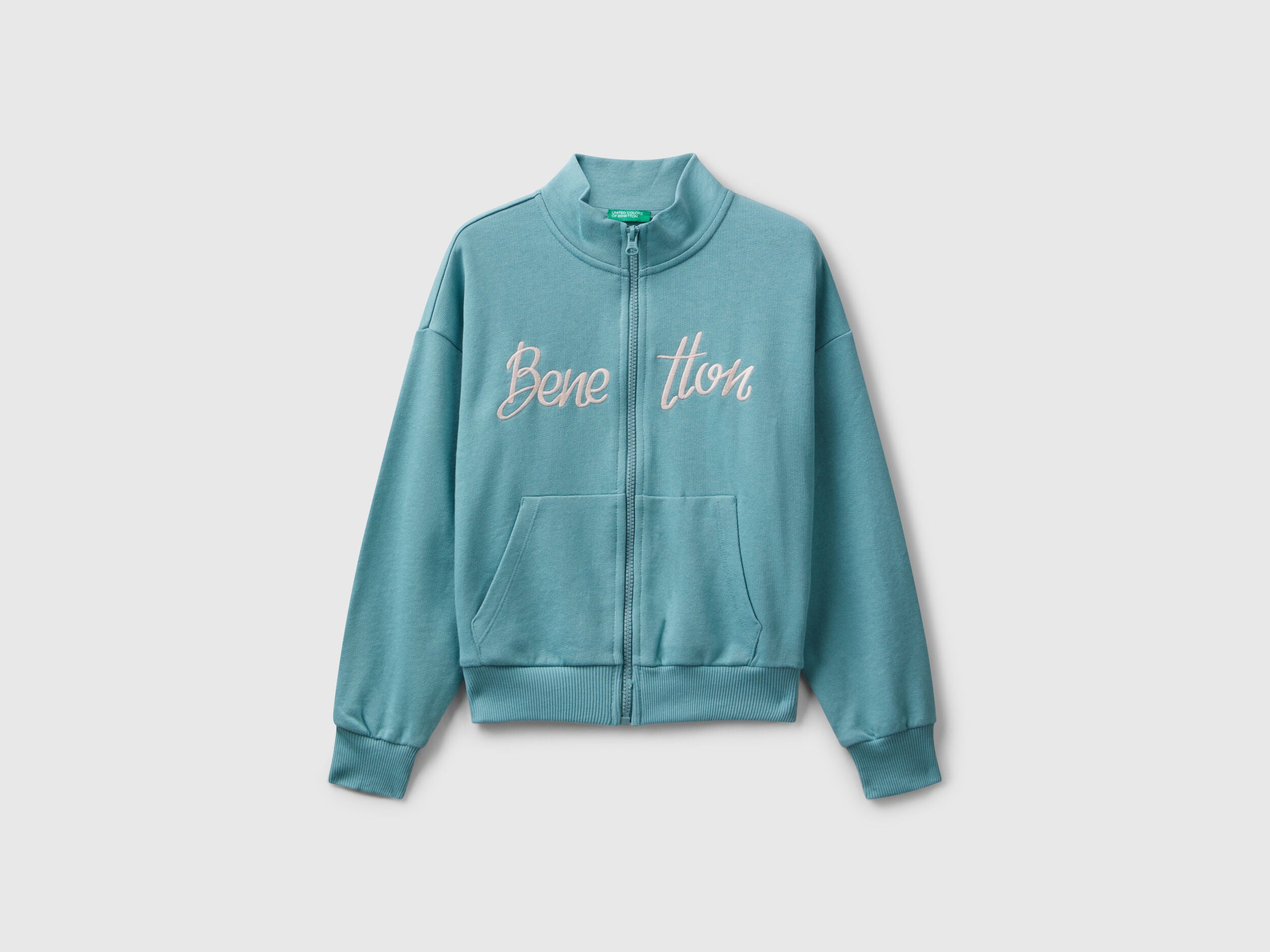 Benetton_Blue_Zip-Up Sweatshirt with Print_3J68C505D_33K_01