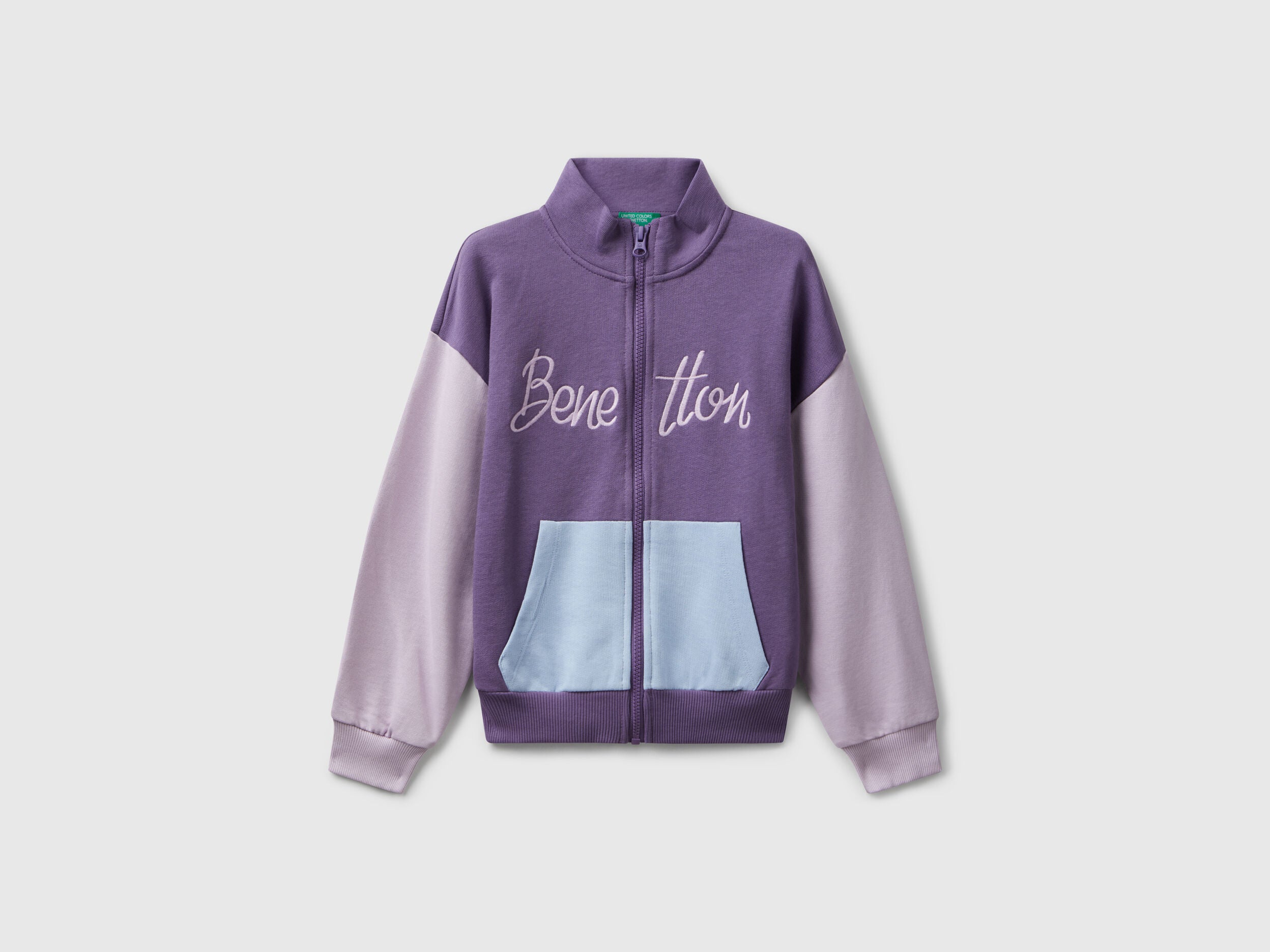 Benetton_Purple_Zip-Up Sweatshirt with Print_3J68C505D_902_01