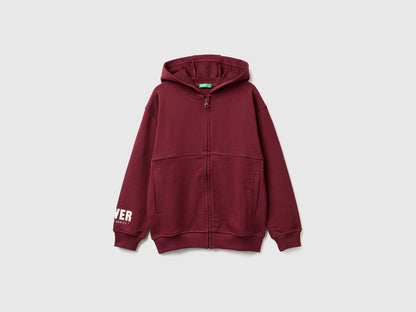 Benetton_Burgundy_Boxy Sweatshirt with Prints_3J68C505G_129_01