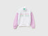 Benetton White Girls Zip-Up Sweatshirt with Print SKU: 3J68C505U_902 Image 01