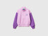 Benetton Pink Girls Zip-Up Sweatshirt with Print SKU: 3J68C505U_903 Image 01