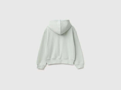 Benetton Light Green Girls Hoodie with Embroidery SKU: 3J68C506D_00M Image 02