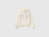 Benetton Creamy White Girls Hoodie with Embroidery SKU: 3J68C506D_0R2 Image 01