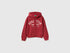 Benetton Red Girls Hoodie with Embroidery SKU: 3J68C506D_251 Image 01