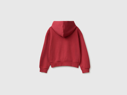 Benetton Red Girls Hoodie with Embroidery SKU: 3J68C506D_251 Image 02