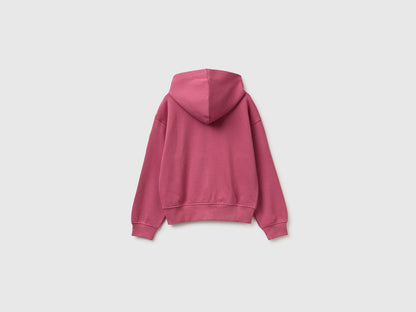 Benetton Fuchsia Girls Hoodie with Embroidery SKU: 3J68C506D_2J4 Image 02