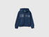 Benetton Blue Girls Hoodie with Embroidery SKU: 3J68C506D_355 Image 01