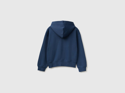 Benetton Blue Girls Hoodie with Embroidery SKU: 3J68C506D_355 Image 02