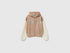 Benetton Dove Gray Girls Hoodie with Embroidery SKU: 3J68C506D_901 Image 01