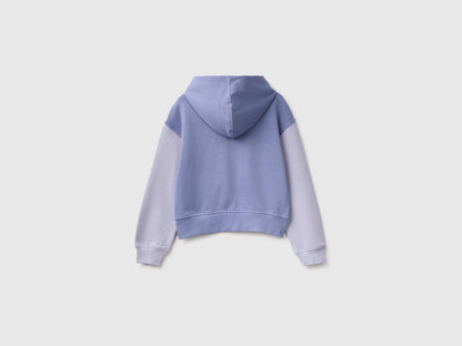Benetton Violet Girls Hoodie with Embroidery SKU: 3J68C506D_903 Image 02