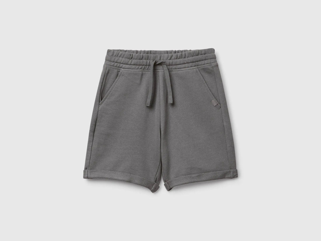 Benetton_Bermuda Shorts in Pure Cotton Fleece_3J68C901G_00W_01