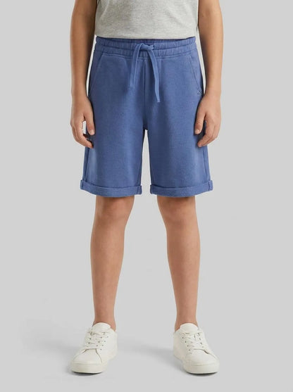 Benetton Light Blue Boys Bermuda Shorts in Pure Cotton Fleece SKU: 3J68C901G_05N Image 00