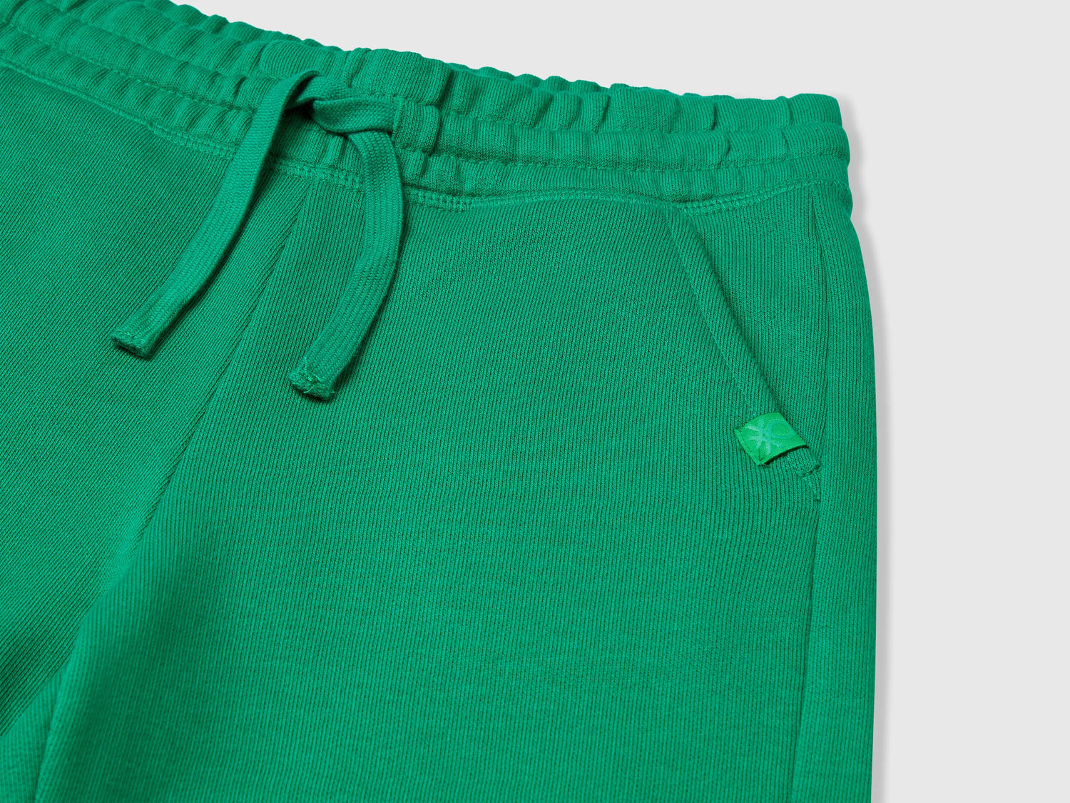Benetton Green Boys Bermudas in Pure Cotton Sweat SKU: 3J68C901G_108 Image 03