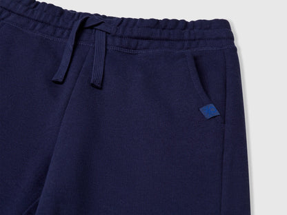 Benetton Dark Blue Boys Bermudas in Pure Cotton Sweat SKU: 3J68C901G_252 Image 03