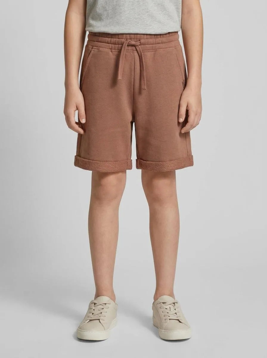 Benetton Camel Boys Bermuda Shorts in Pure Cotton Fleece SKU: 3J68C901G_34M Image 00