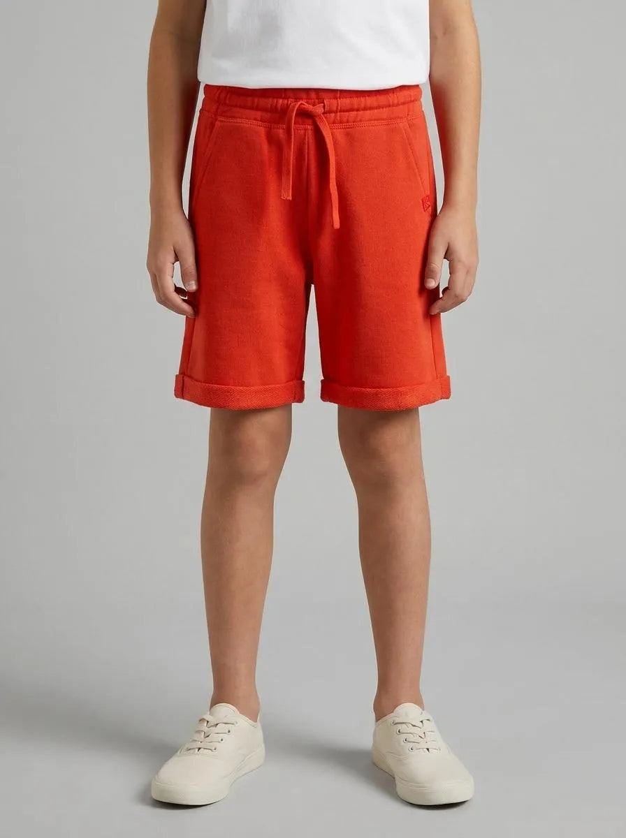 Benetton Red Boys Bermuda Shorts in Pure Cotton Fleece SKU: 3J68C901G_34Y Image 00