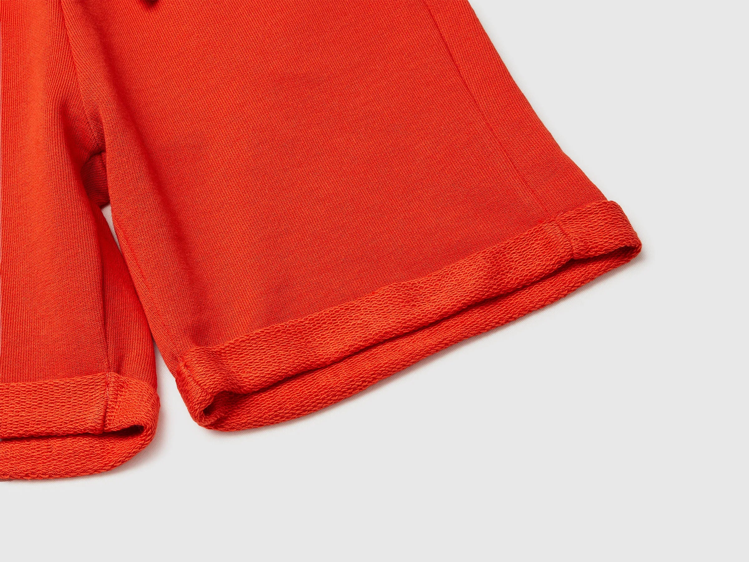 Benetton Red Boys Bermuda Shorts in Pure Cotton Fleece SKU: 3J68C901G_34Y Image 03