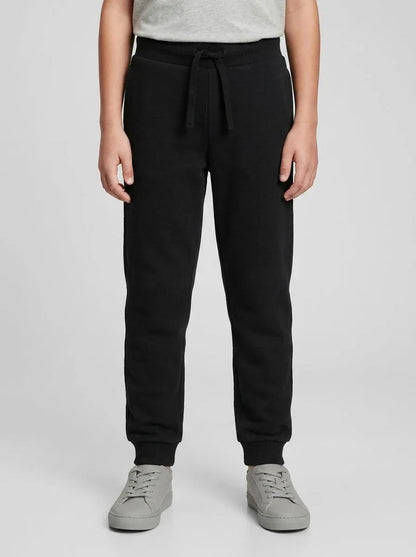 Benetton Black Boys Sporty Trousers with Drawstring SKU: 3J68CF01P_100 Image 00