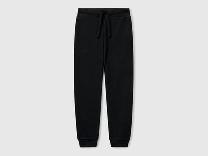 Benetton Black Boys Sporty Trousers with Drawstring SKU: 3J68CF01P_100 Image 01