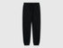 Benetton Black Boys Sporty Trousers with Drawstring SKU: 3J68CF01P_100 Image 01