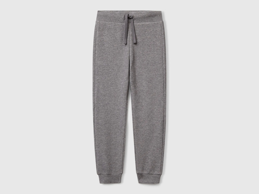 Benetton Dark Gray Boys Sporty Trousers with Drawstring SKU: 3J68CF01P_507 Image 01