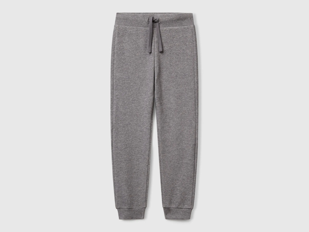 Benetton Dark Gray Boys Sporty Trousers with Drawstring SKU: 3J68CF01P_507 Image 01