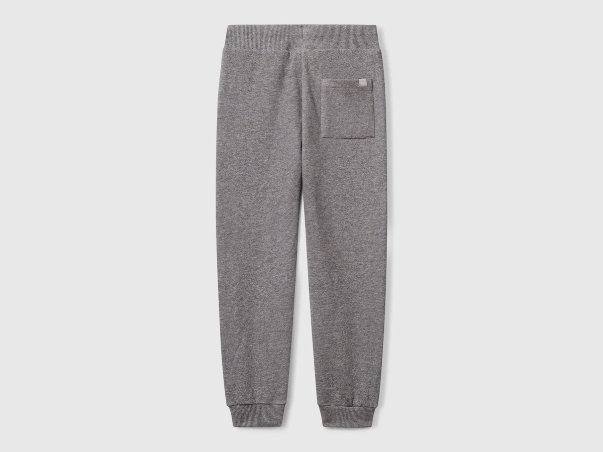 Benetton Dark Gray Boys Sporty Trousers with Drawstring SKU: 3J68CF01P_507 Image 02