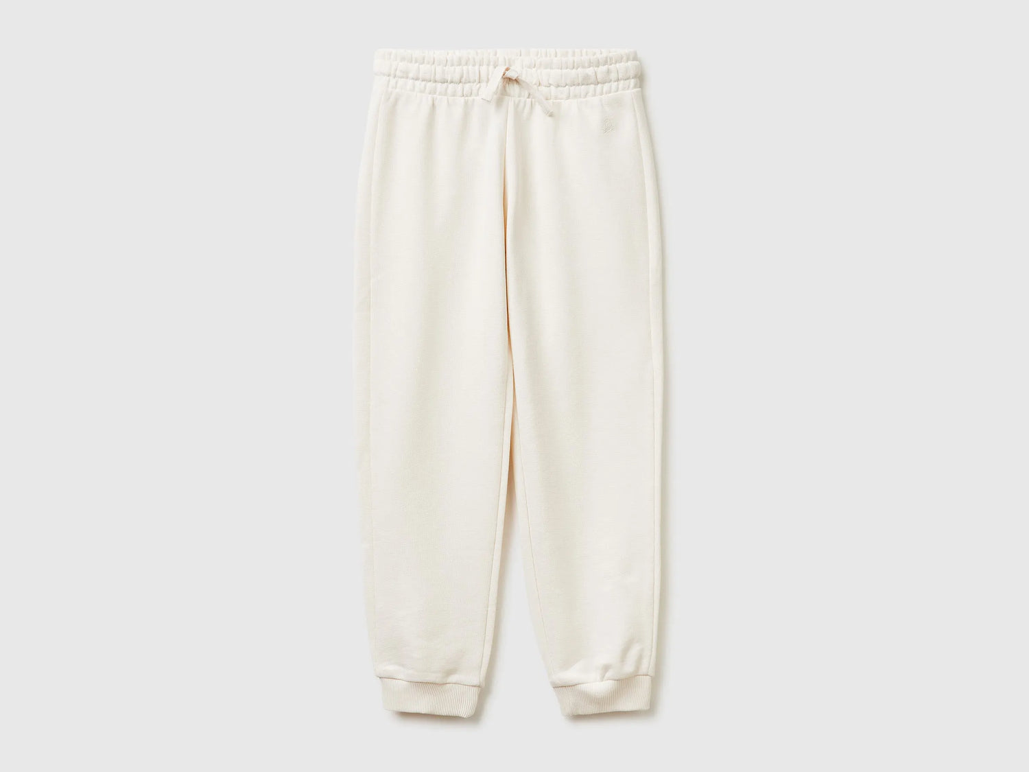 Benetton Creamy white Girls Sweatpants with Logo SKU: 3J68CF02H_00E Image 01