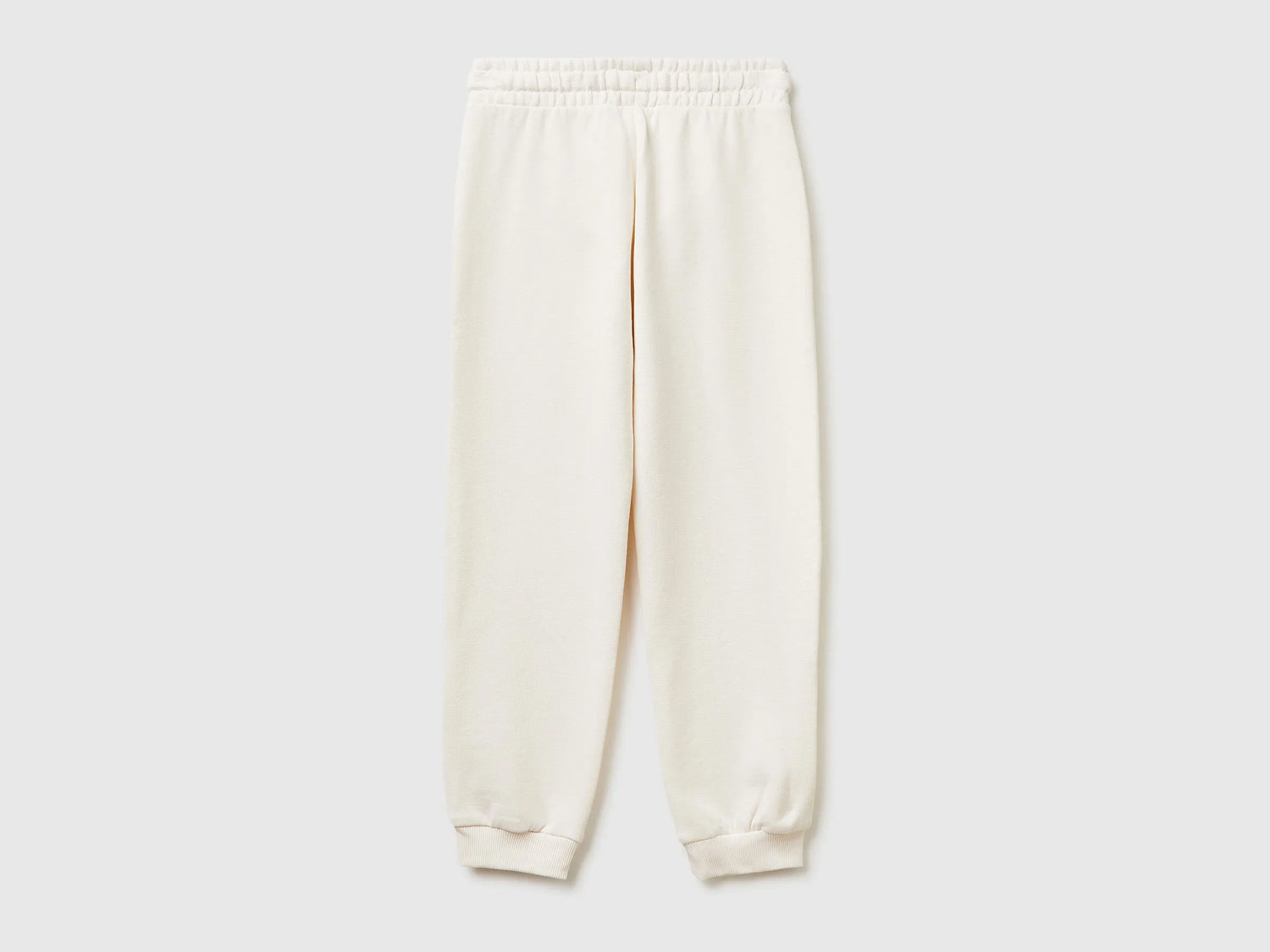 Benetton Creamy white Girls Sweatpants with Logo SKU: 3J68CF02H_00E Image 02