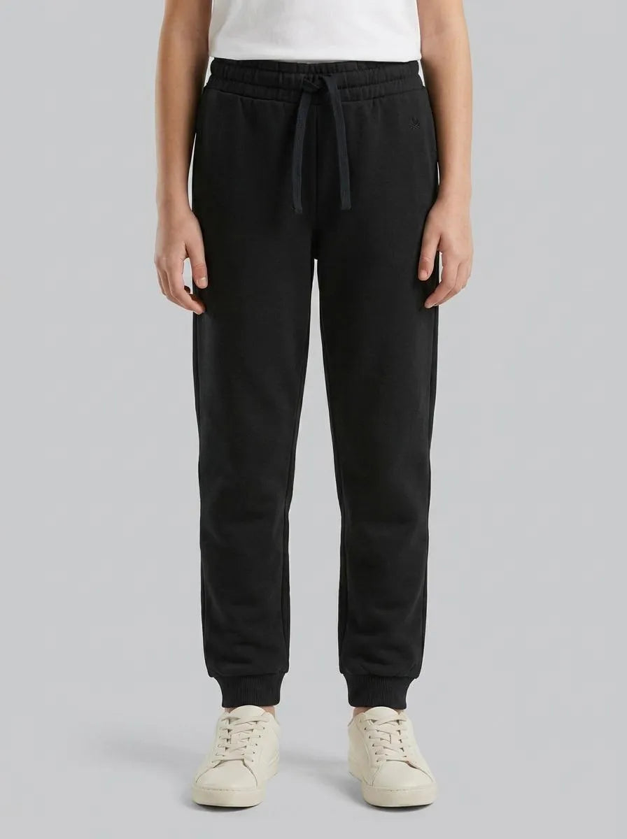Benetton Black Girls Sweatpants with Logo SKU: 3J68CF02H_100 Image 00