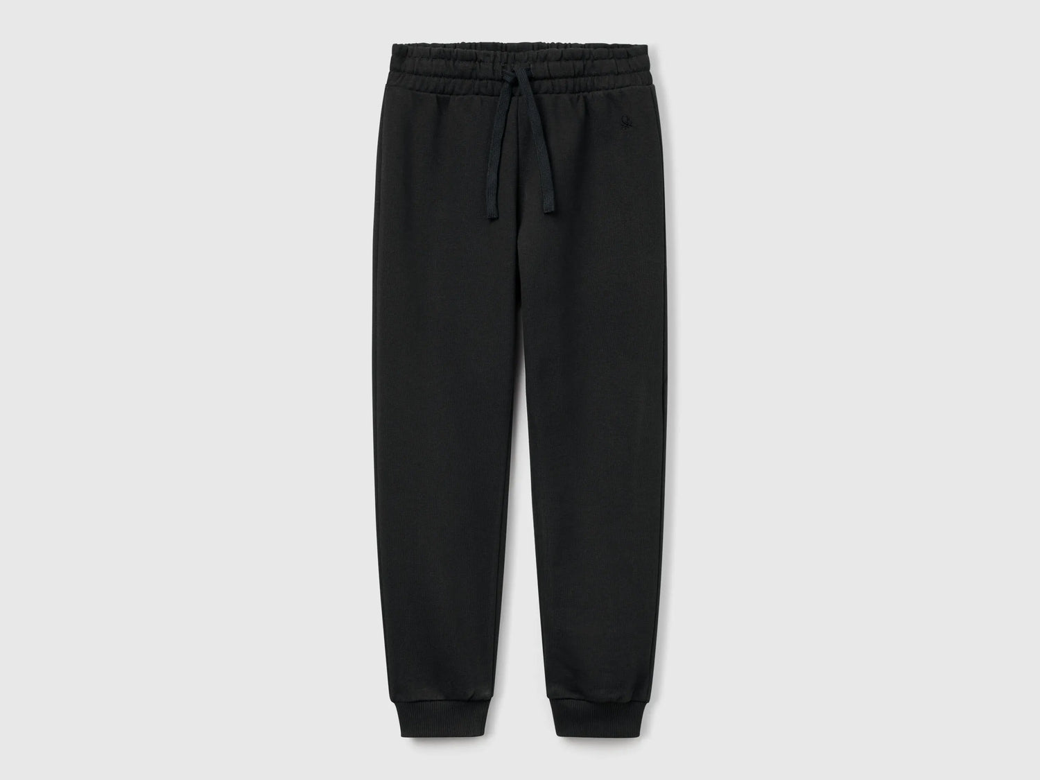 Benetton Black Girls Sweatpants with Logo SKU: 3J68CF02H_100 Image 01
