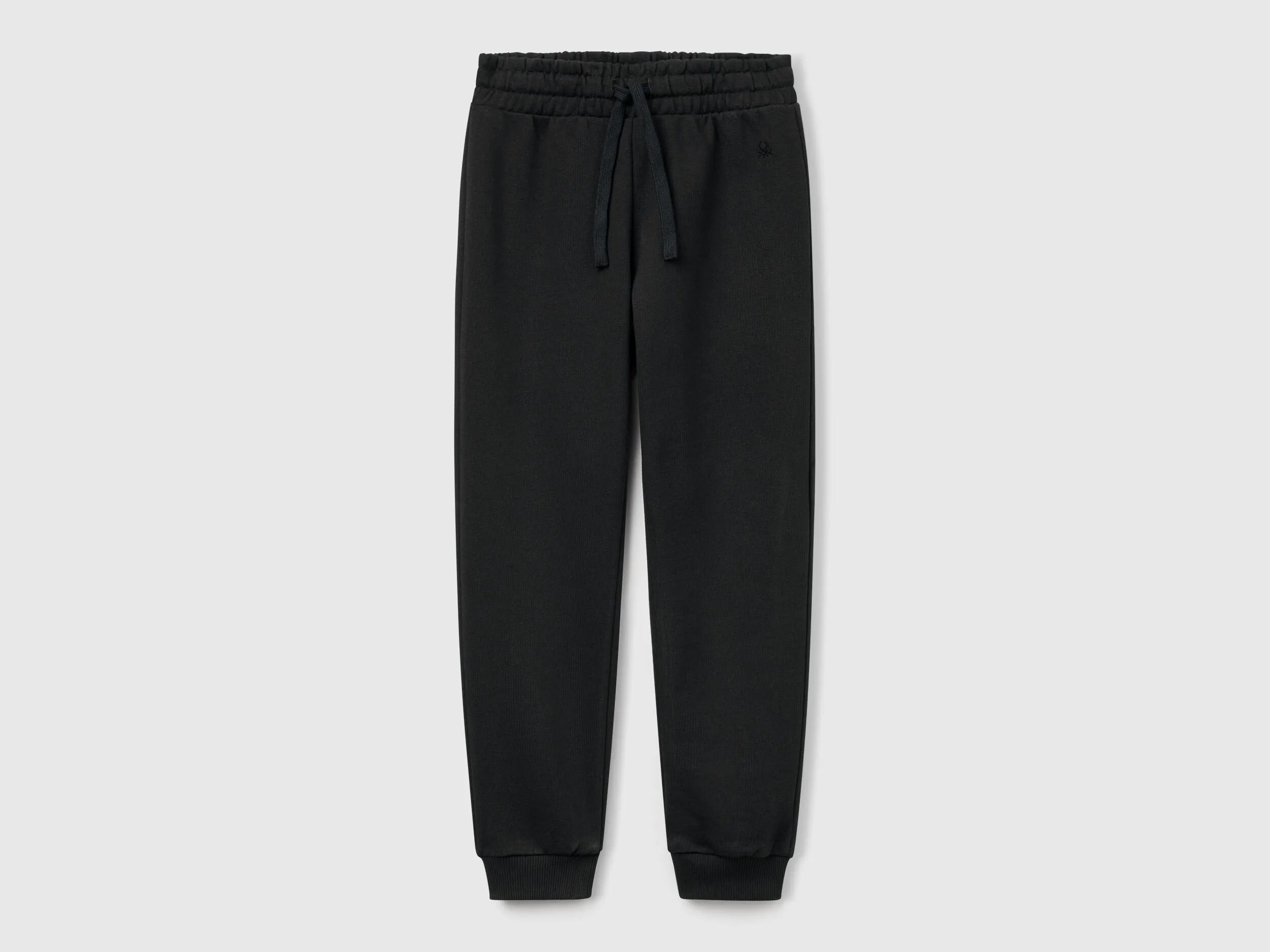Benetton Black Girls Sweatpants with Logo SKU: 3J68CF02H_100 Image 01