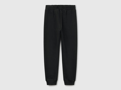 Benetton Black Girls Sweatpants with Logo SKU: 3J68CF02H_100 Image 02