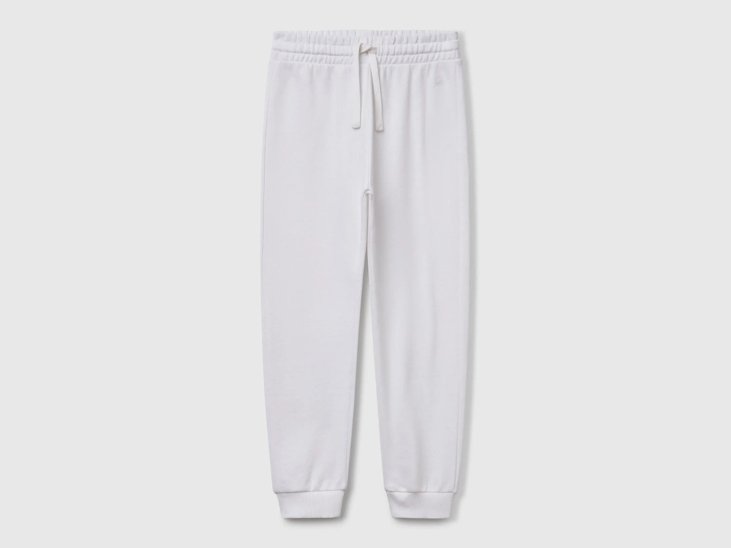 Benetton White Girls Sweatpants with Logo SKU: 3J68CF02H_101 Image 01