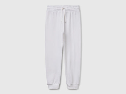 Benetton White Girls Sweatpants with Logo SKU: 3J68CF02H_101 Image 01