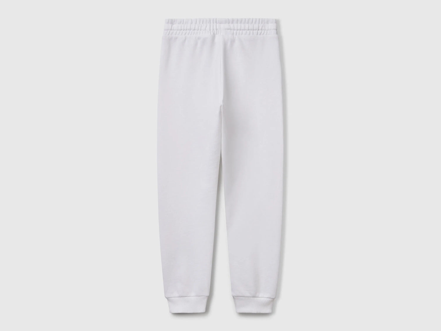 Benetton White Girls Sweatpants with Logo SKU: 3J68CF02H_101 Image 02