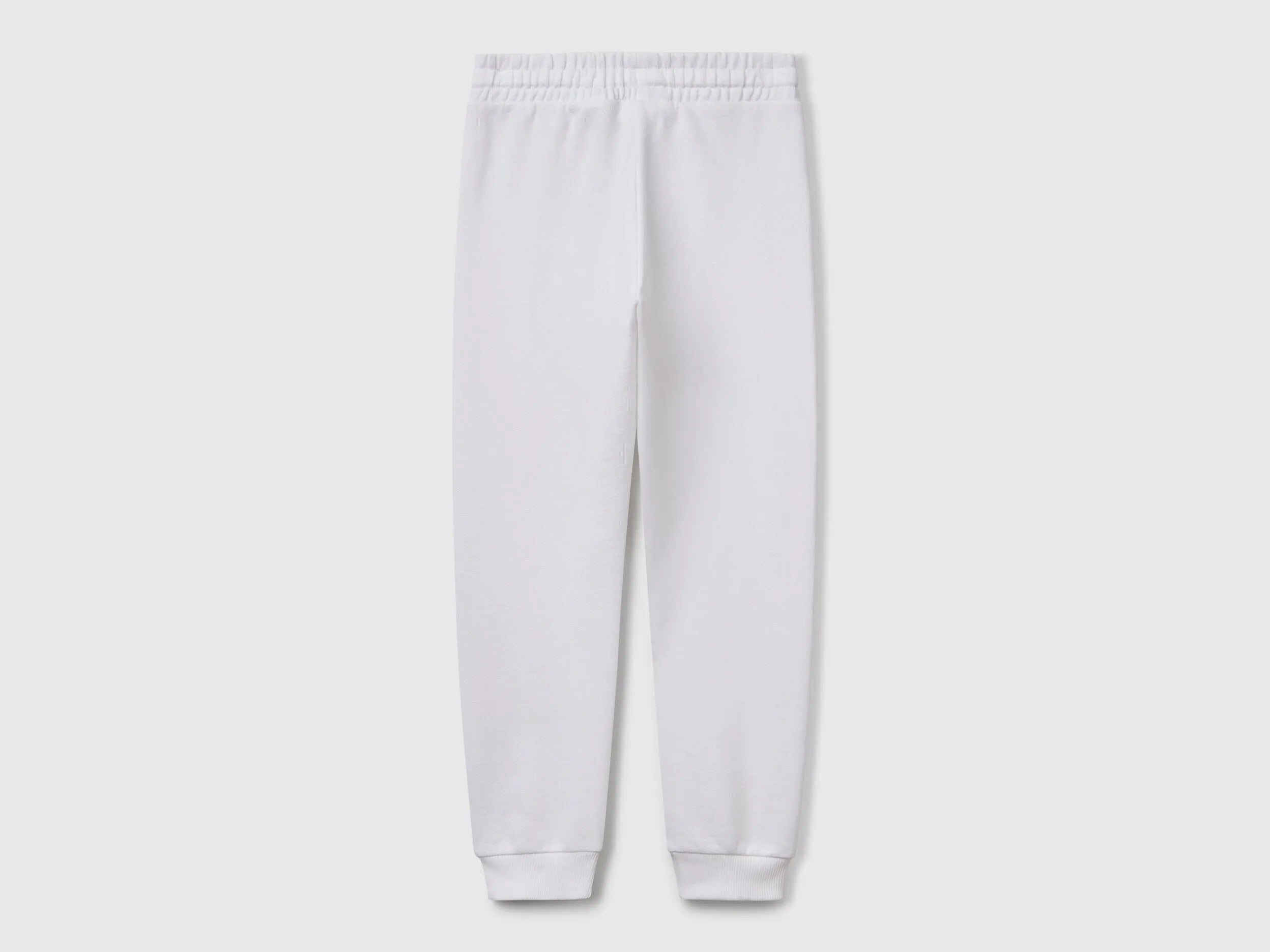 Benetton White Girls Sweatpants with Logo SKU: 3J68CF02H_101 Image 02
