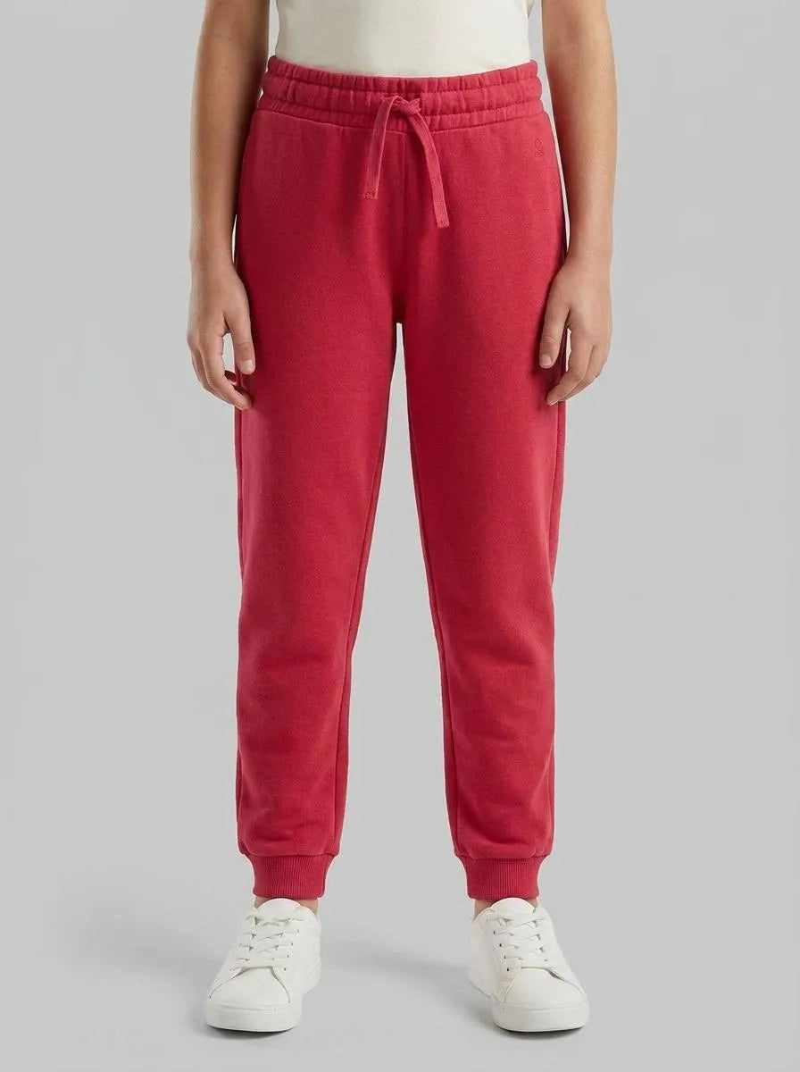 Benetton Plum Girls Sweatpants with Logo SKU: 3J68CF02H_12E Image 00